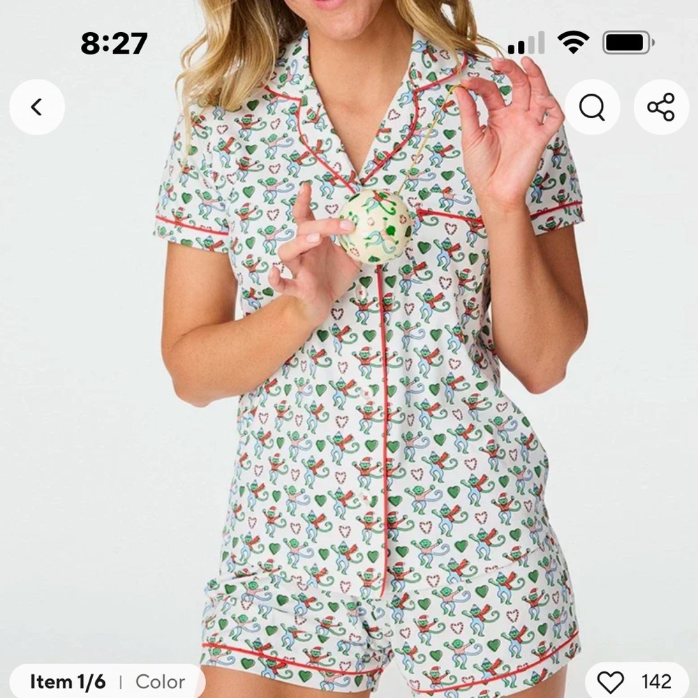 Roller Rabbit Inspired Christmas Monkey PJs - M